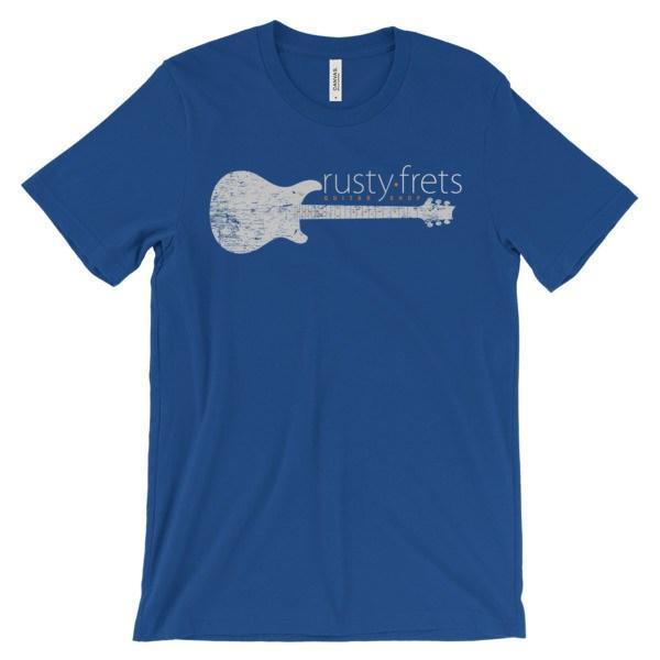 Rusty Frets Guitar Shop True Royal / S Rusty Frets Distressed Guitar Logo v2 Shirt