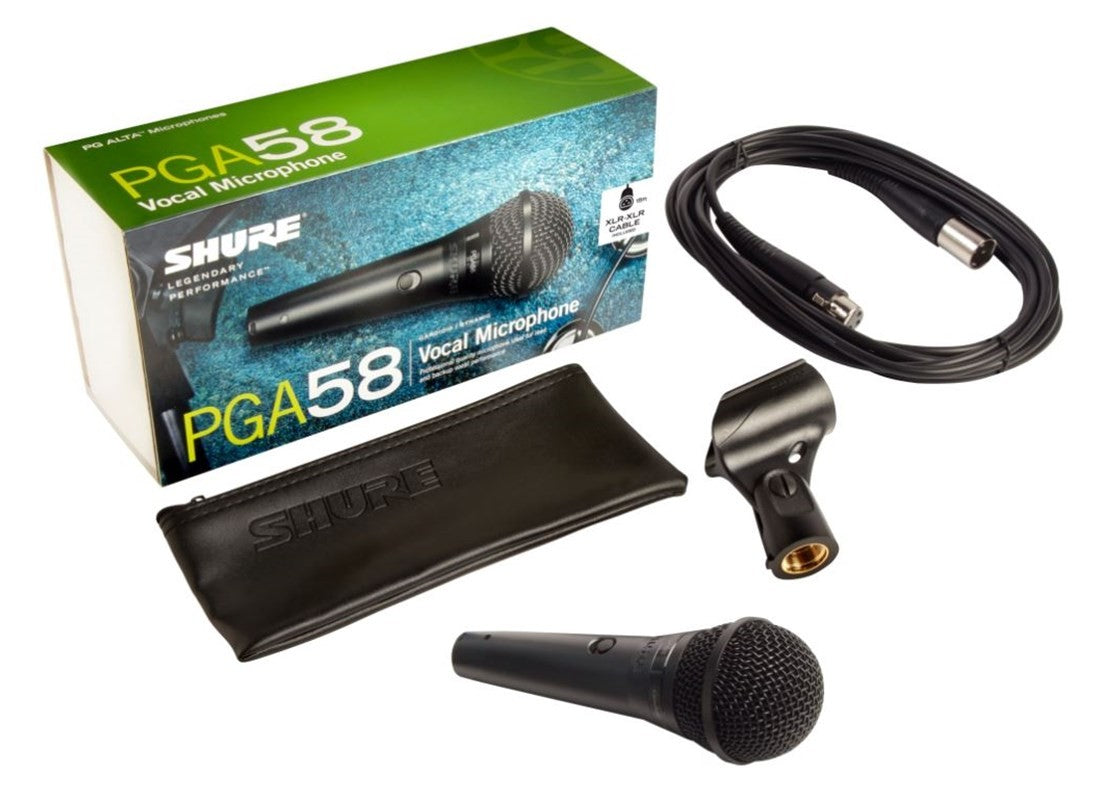 Shure PGA58-XLR Cardioid Dynamic Vocal Microphone with XLR-XLR Cable
