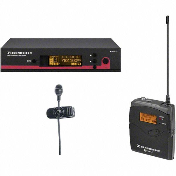 Sennheiser EW122G3-A SK100 G3 bodypack transmitter, ME4 cardioid lavalier and EM100 G3 rack-mountable receiver. GA3 rack kit not included. (516-558 MHz)