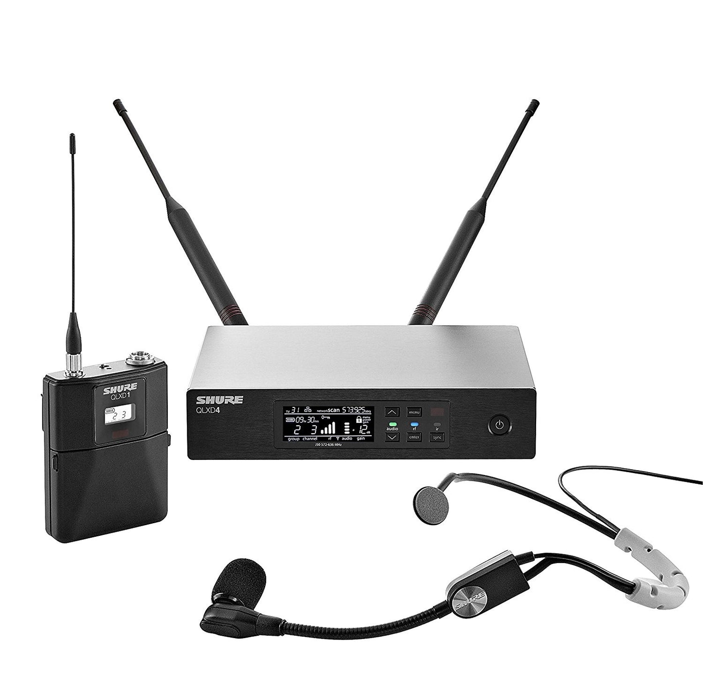 Shure QLXD14/SM35 Headworn Wireless Microphone System - J50 Band, 572-636 MHz
