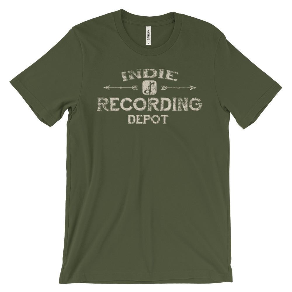 Rusty Frets Guitar Shop Olive / S Indie Recording Depot Vintage Shirt