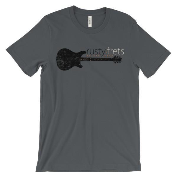 Rusty Frets Guitar Shop Asphalt / S Rusty Frets Distressed Guitar Logo Shirt