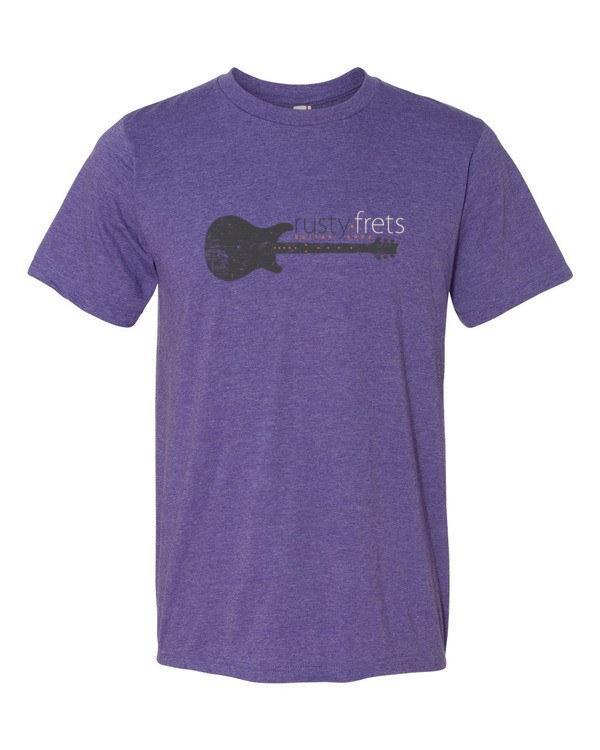 Rusty Frets Guitar Shop Heather Purple / S Rusty Frets Distressed Guitar Logo Short sleeve t-shirt