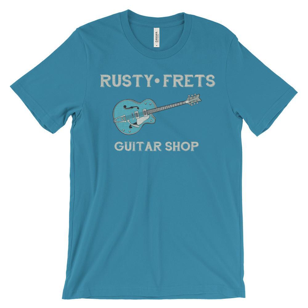 Rusty Frets Guitar Shop Aqua / S Rusty Frets Rockabilly Guitar Shirt